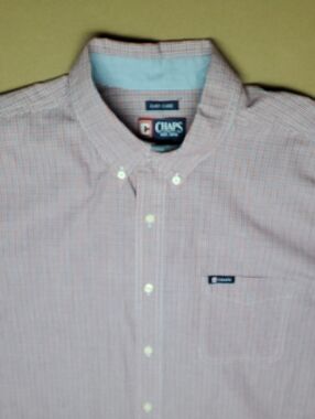 Chaps Men’s Button-Down Check Shirt - Pink/White